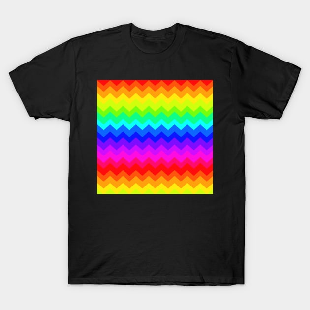 Colorful Zig Zag pattern T-Shirt by YellowLion